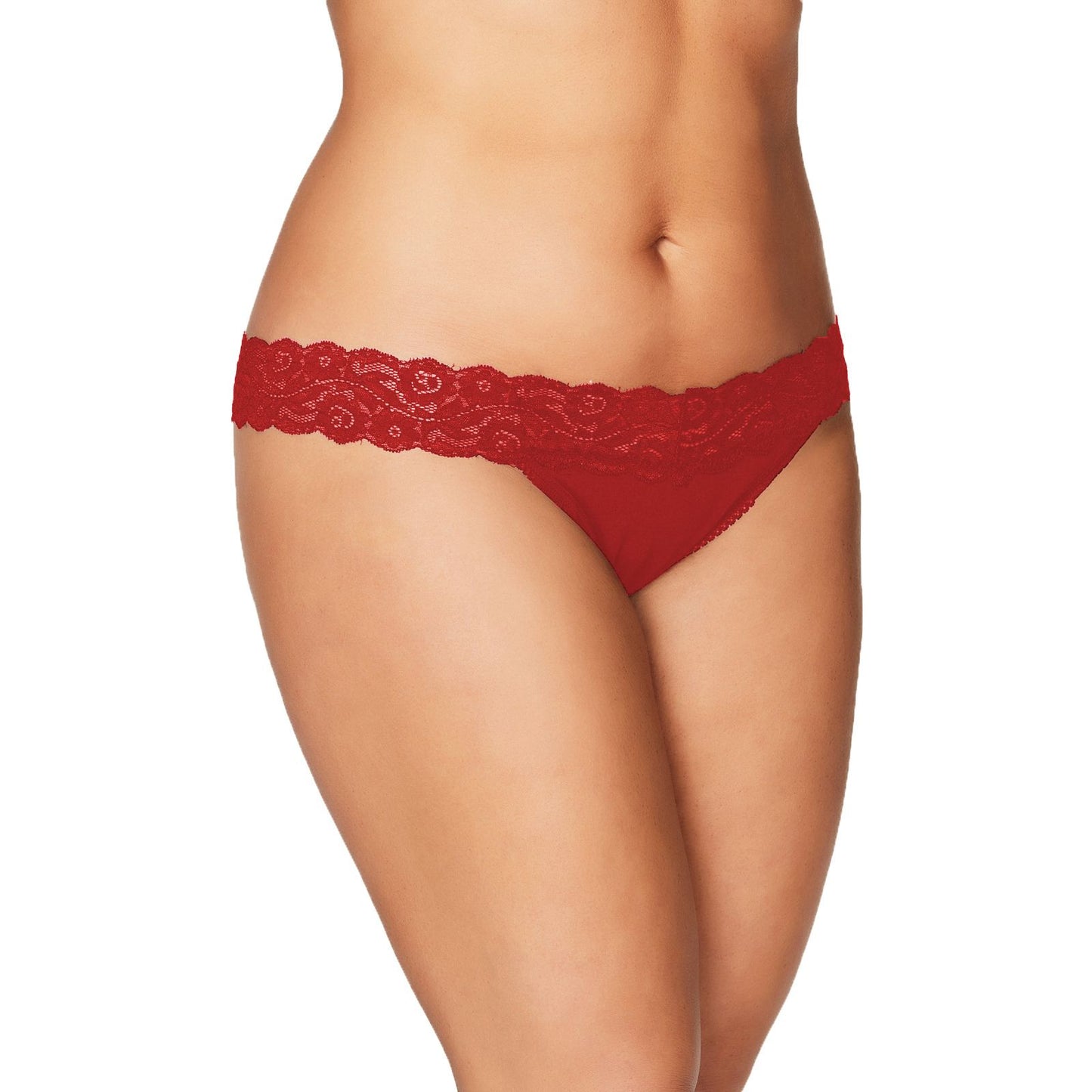 Yogalz Black Microfiber + Lace Thong Plus 2 Size Thong Panty