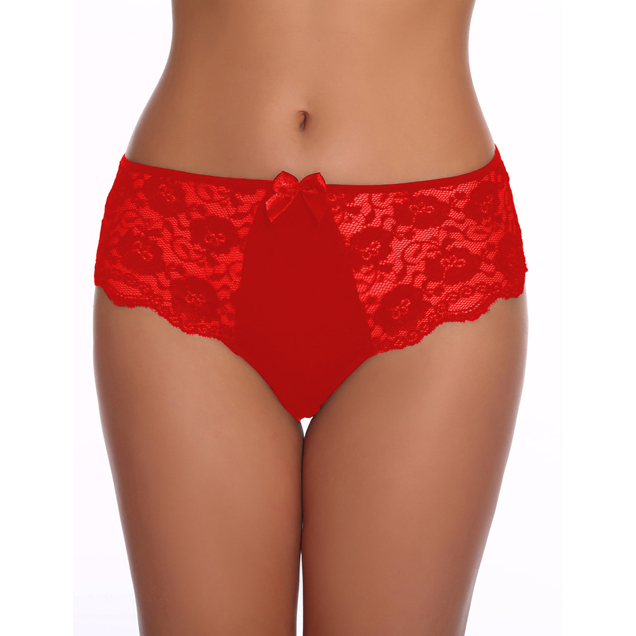 Yogalz Black Microfiber + Lace Hipster Plus Size Hipster Panty