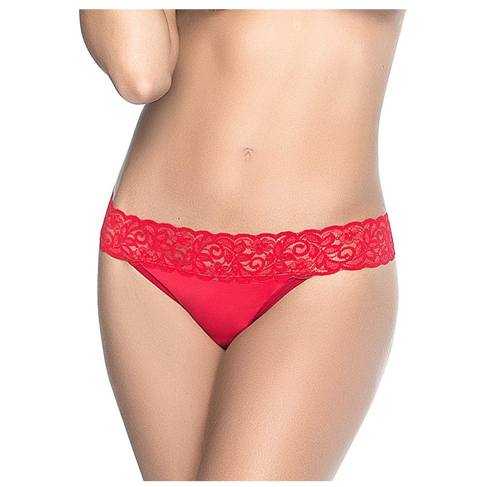 Yogalz Black Microfiber + Lace Thong Plus 2 Size Thong Panty