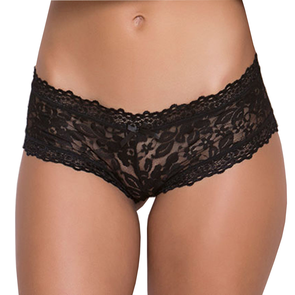 Yogalz Black Lace Boxer Plus 2 Size Boxer Panty