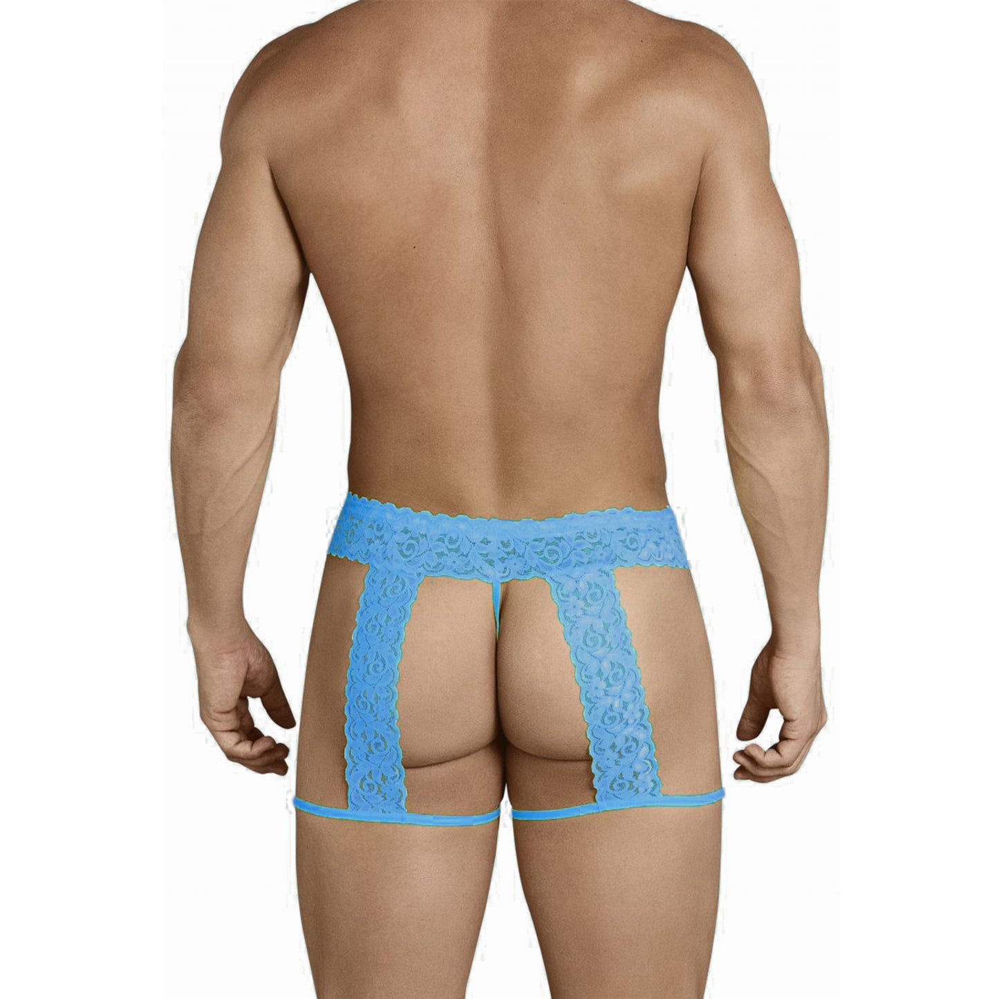Garter Mens Lingerie for Men Black-Light Blue ML-07369-BK-LBL